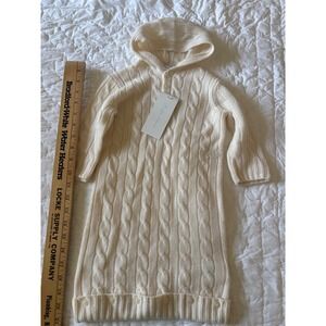 Ralph Lauren Baby 100% Cashmere Cable Knit Hooded Bunting NWT Off White $350
